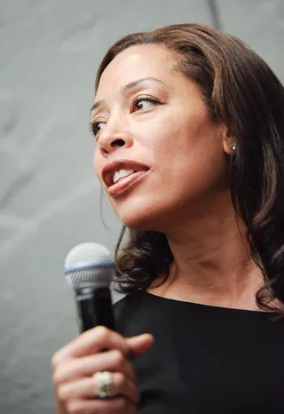 A Way With Words - Keija Minor addressed the ladies in attendance. (Photo: Kris Connor/Getty Images for BET)