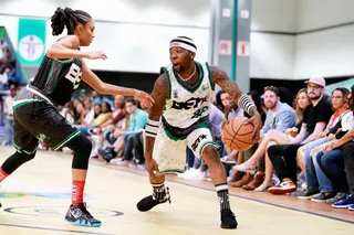 YFN Lucci About To Mix Up Brittney Elena - Yikes! - (Photo: Leon Bennett/Getty Images for BET)