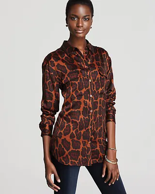 Animal-Print Equipment Blouse&nbsp; - The slim silhouette of Equipment’s silk leopard-print blouse makes it a classic pick you can wear all year ‘round.&nbsp;&nbsp;  (Photo: Courtesy Bloomingdales)