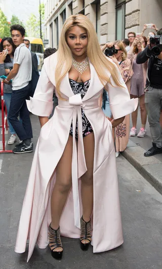 Fashion Drama - Lil' Kim turned heads during the Ralph &amp; Russo show Paris Fashion Week Haute Couture Autumn/Winter 2016/17.(Photo: WENN.com)