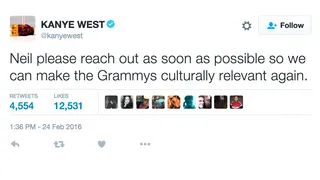 This is the Twitter equivalent of showing up at a girl's doorstep holding a boombox over your head. - (Photo: Kanye West via Twitter)