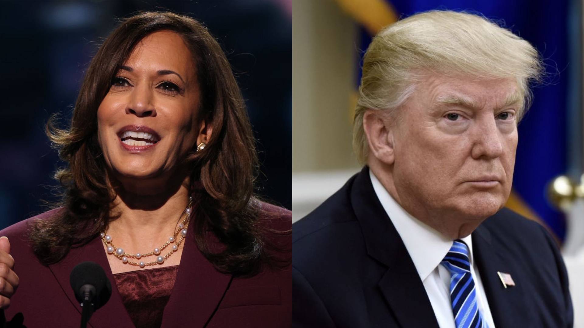 Kamala Harris and Donald Trump on BET Buzz 2020.