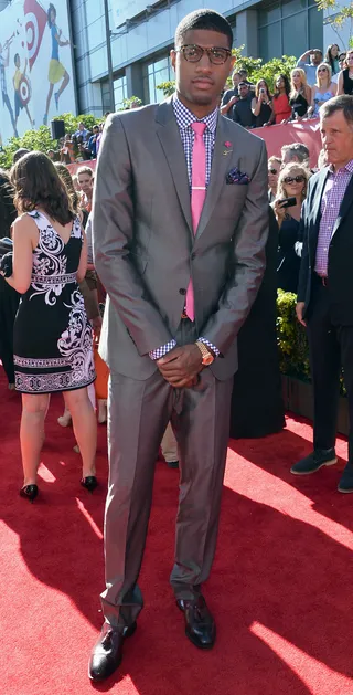 Paul George - The 6'9&quot; Indian Pacers shooting guard is known to rock a half-moon part and some dapper threads. And that mischievous smile...  (Photo: Alberto E. Rodriguez/Getty Images for ESPY)