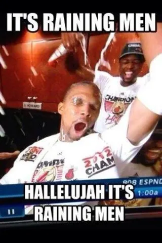 The Infamous Champagne Meme - Bosh trolled everyone with this.(Photo: ESPN)