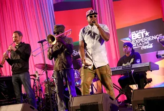 Raw Rap in the Flesh - Rapper Talib Kweli graces the stage with his seemingly effortless and always thoughtful rhymes.(Photo: Imeh Akpanudosen/Getty Images for BET)