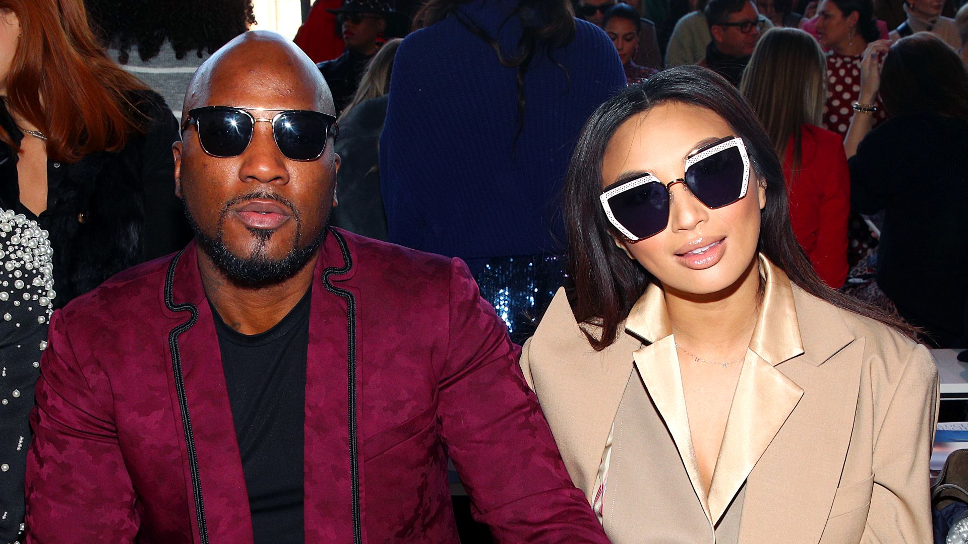 Rapper Jeezy (L) and Jeannie Mai attend the Badgley Mischka front row during New York Fashion Week: The Shows at Gallery I at Spring Studios on February 08, 2020 in New York City. 