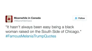 At least Melania's speechwriters were careful not to go this far... - (Photo: Meanwhile in Canada via Twitter)