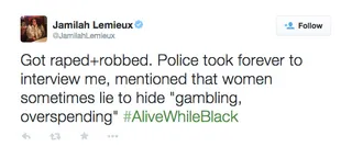 @JamilahLemieux - Eventually another hashtag spread telling stories about people of color and their interactions with police. (Photo: Jamilah Lemieux via Twitter)