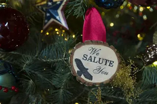 A Military Tribute - This is one of many ornaments designed to honor the service of members of the military and their families.  (Photo: AP Photo/Evan Vucci)