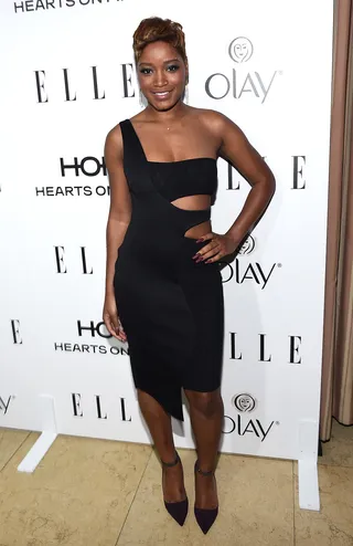 Edgy - Keke Palmer&nbsp;shows she's all grown up in this little black dress with sexy side cut-outs on the red carpet of Elle's Annual Women in Television Celebration at Sunset Tower in West Hollywood.(Photo: Michael Buckner/Getty Images for ELLE)