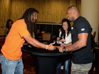 Let Me Explain&nbsp; - Emanuel Newton and a fan converse about his career and fights ahead.&nbsp;(Photo: Araya Diaz/Getty Images for BET)
