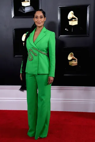 Tracee Ellis Ross&nbsp; - Tracee stunned in a green Ralph and Russo suit. (Photo: Amy Sussman/FilmMagic)