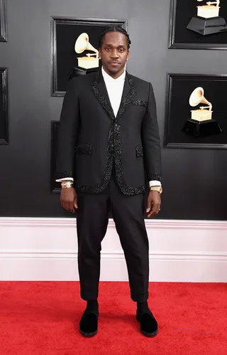 Pusha T&nbsp; - Pusha looks dapper in a black Thom Brown tux. (Photo: Steve Granitz/WireImage)