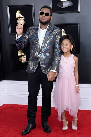 Boi-1da - Boi-1da and his daughter hit the red carpet. (Photo: Amy Sussman/FilmMagic)