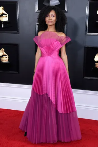 Zuri Hall - Zuri hosts the red carpet wearing a hot pink John Paul Ataker gown. (Photo: Amy Sussman/FilmMagic)