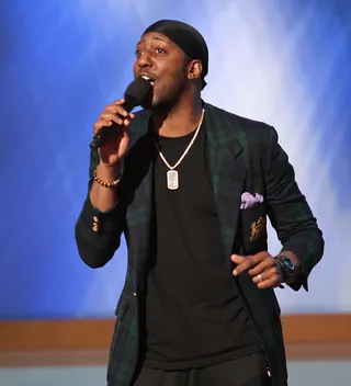 Isaac in the Middle - Isaac Carree wore his doo-rag to make sure his waves looked tight and right for tonight's performance. He rehearsed "In the Middle."&nbsp;(Photo: Maury Phillips/BET)