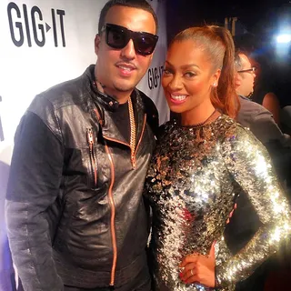 French Montana @frenchmontana - "Pop That" rapper French Montana kicked it with LaLa Vazquez-Anthony on the red carpet of the Gig-It launch. #GoKnicks (Photo: French Montana via Instagram)
