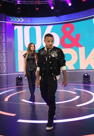 Stop! - Is host Bow Wow giving us the 'blue steel' face? Not sure if his co-host Keshia Chanté's buying it.&nbsp;(Photo: Bennett Raglin/BET/Getty Images)