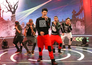 Thriller - Recording artists B5 perform on 106. (Photo: Bennett Raglin/BET/Getty Images for BET)