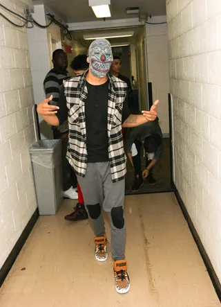 In Yo Face - See what this B5 member is wearing on his face!&nbsp; (Photo: Bennett Raglin/BET/Getty Images for BET)