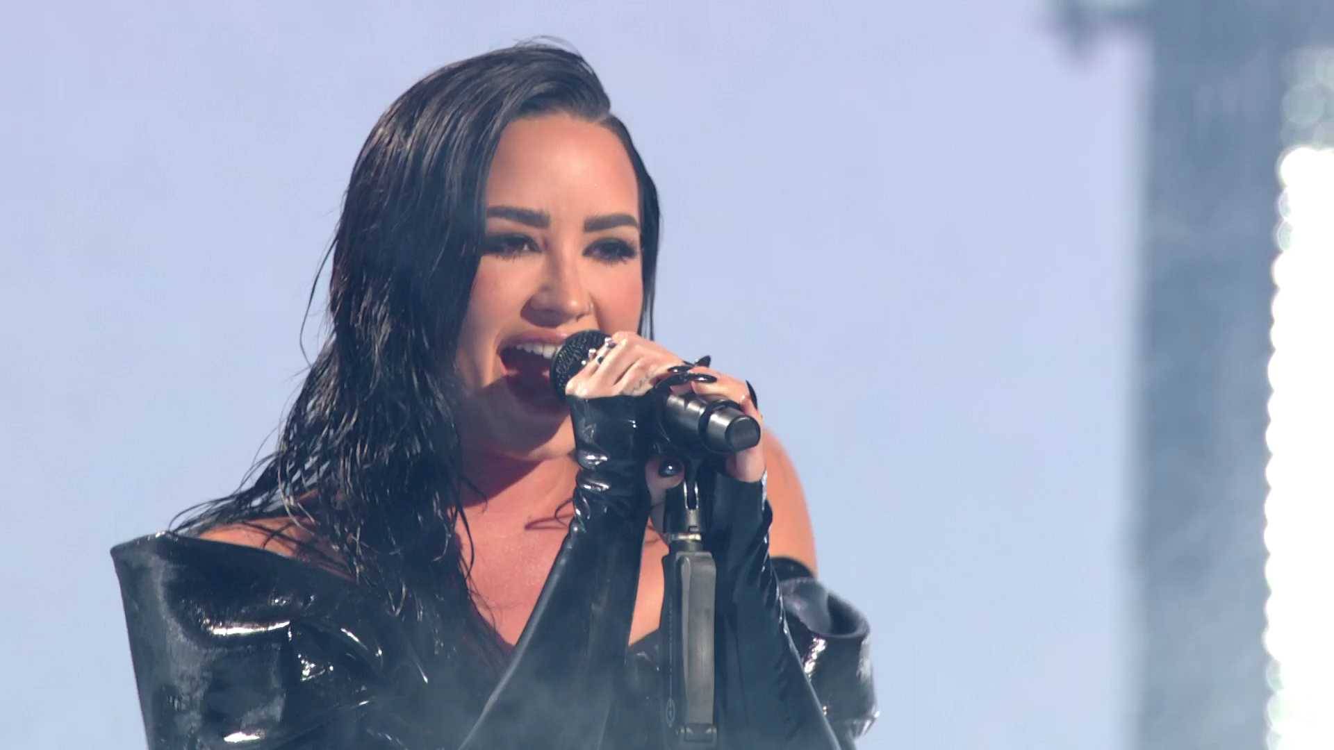 Demi Lovato on the MTV VMAs 2023 stage.
