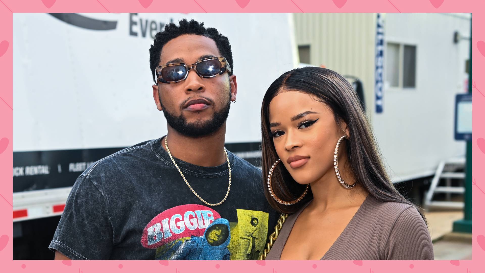 Jacob Latimore and Serayah McNeill during day 1 of 2021 ONE Musicfest at Centennial Olympic Park on October 9, 2021 in Atlanta, Georgia. 