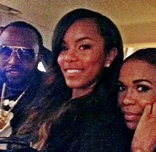Michelle Williams @realmichellew - Michelle Williams and Letoya Luckett appear to be busy having fun joyriding with Grammy Award-winning songwriter Rico Love in his new Rolls Royce Phantom. (Photo: Michelle Williams/Instagram)