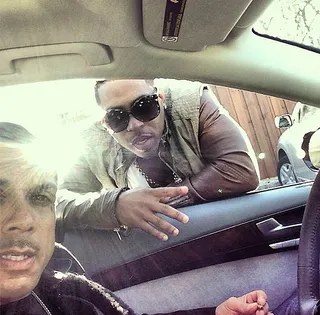 Bobby V @bobbyv1 - R&amp;B crooner Bobby V took a moment between takes to chop it up with reality TV star Benzino on the set of his new video &quot;Kiss Me Like You Missed Me.&quot;