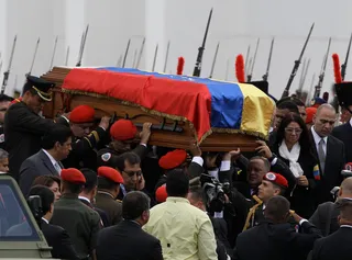 Chavez Laid to Rest - Venezuela’s late President Hugo Chavez was laid to rest at the headquarters of his failed 1992 coup attempt Friday.Elections will be held next month to determine his successor.  &nbsp;(Photo: AP Photo/Fernando Llano)