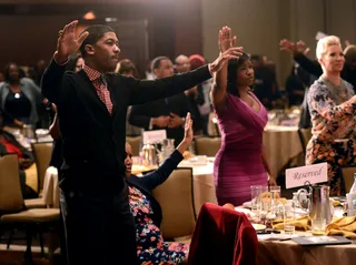 Get On Your Feet - Fonzworth Bentley is grateful and stood on his feet to lift up the name of the Lord and send his praises high up. (Photo: Kevin Winter/Getty Images for BET)