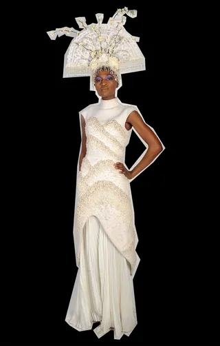 Look 9 - LIE SANG BONG: DRESS/ MISS G DESIGNS: HEADPIECE(Photo: Brad Barket/Getty Images for BET)