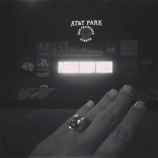Carats For Days - Kim Kardashian's engagement ring is a stunning 15 carats and is definitely something that Kanye took a lot of time picking out and probably designed for his queen.   &nbsp;(Photo: Kim Kardashian via Instagram)
