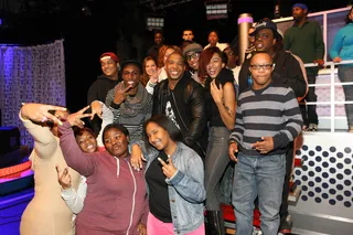 The Rule - Recording artist Ja Rule (C) visits 106 and hangs with the livest audience. (Photo: Bennett Raglin/BET/Getty Images for BET)