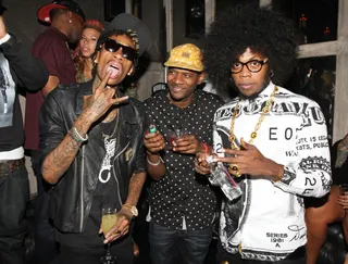 Cool Kids - Wiz Khalifa and Trinidad James chill at the Hennessy V.S. VMAs celebration at Avenue Nightclub in NYC. (Photo: Courtesy of Hennessey)