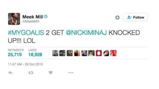 Dreams of my Twitter Timeline - Meek went hard in the thirst back in 2010.&nbsp;(Photo: Meek Mill via Twitter)
