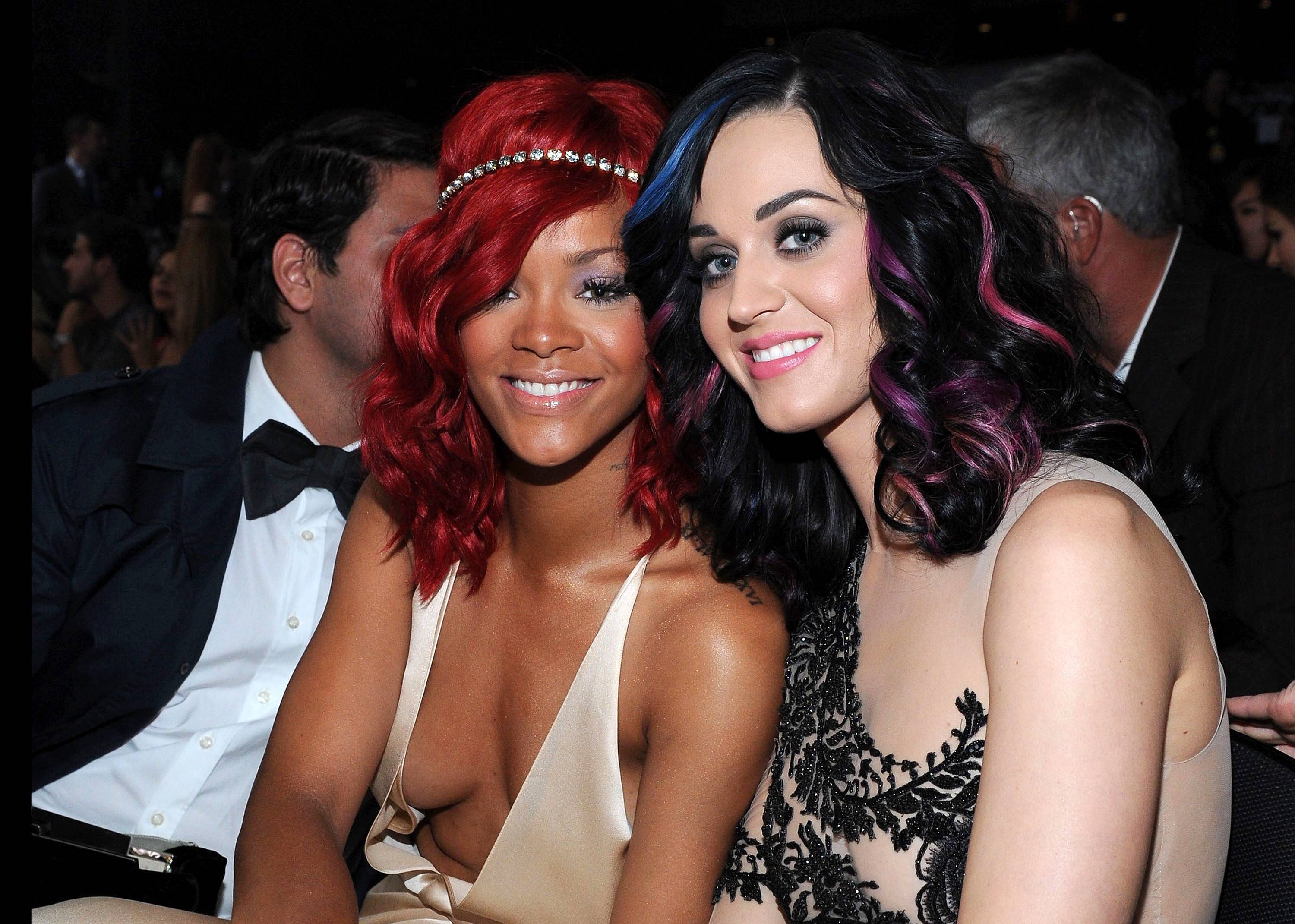 Rihanna &amp; Katy Perry - Can you imagine the conversation between two of the biggest pop stars in the world? Rihanna and Katy Perry are attached at the hip when the two aren’t touring or in the studio or on tour.(Photo: Kristian Dowling/PictureGroup)