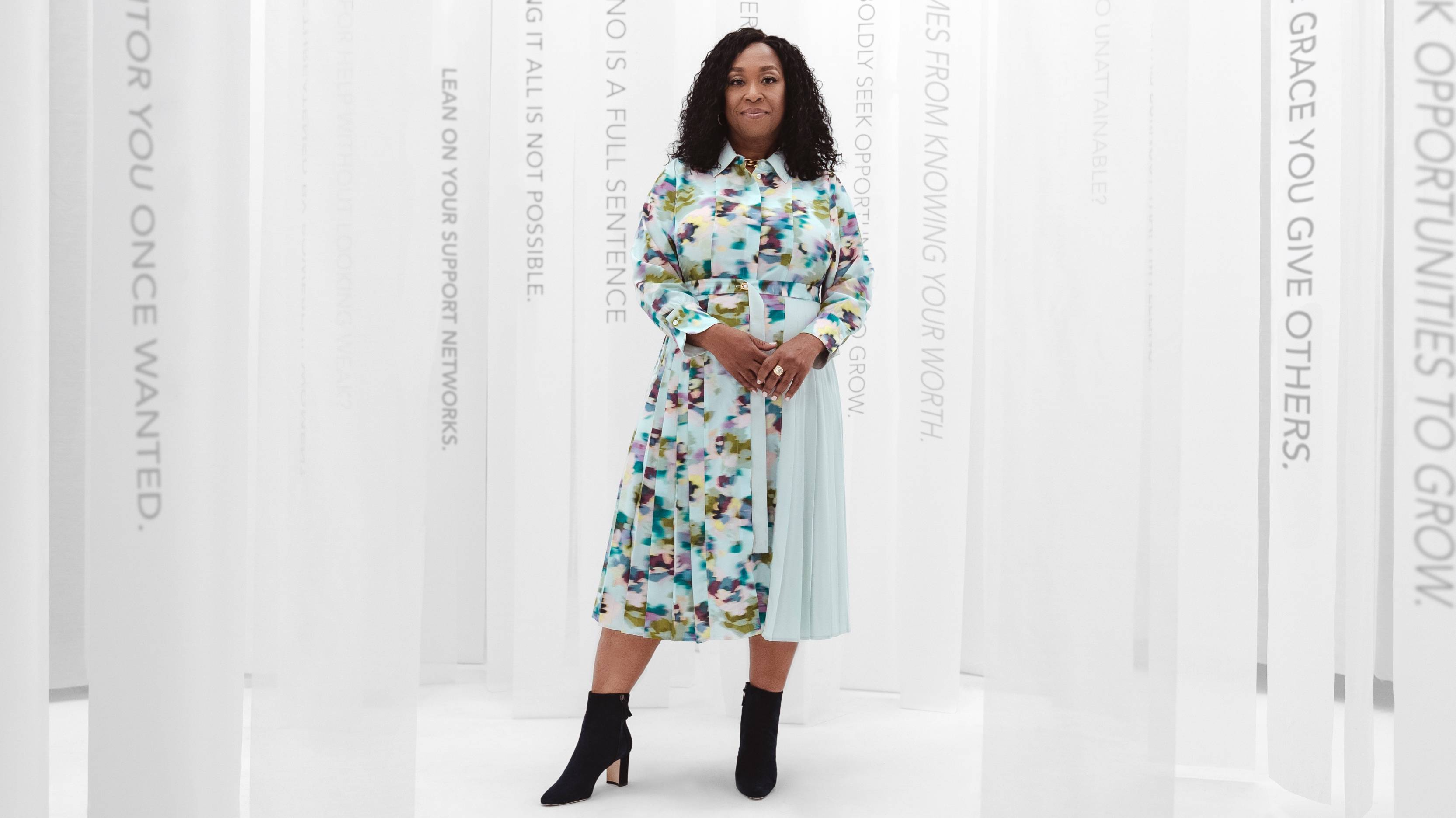 Image of Shonda Rhimes wearing St. John Knits.