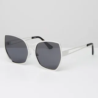 ASOS Oversized 70s Cat-Eye Sunglasses With Flat Lens ($23) - This silver pair offers monochromatic cool for those who prefer metal frames to plastic.(Photo: ASOS)