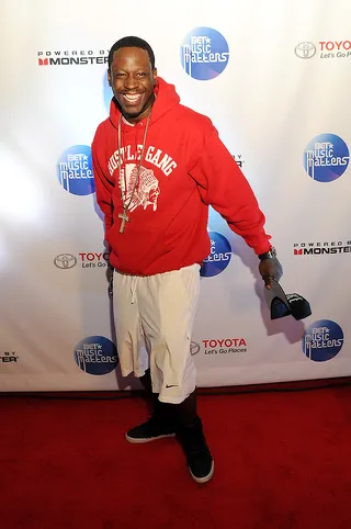 Young Dro - Young Dro took a few minutes to clown around on the red carpet before performing.&nbsp;(Photo: Tim Rogers/BET)