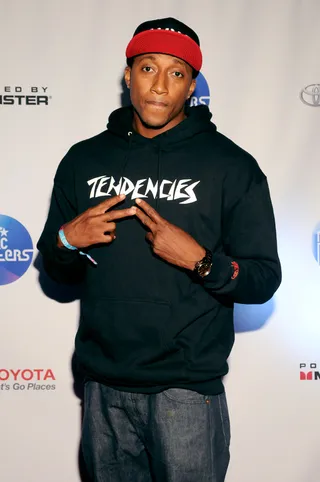 Lecrae - Texas-based Christian spitter Lecrae poses for a quick photo before his set. (Photo: Tim Rogers/BET)