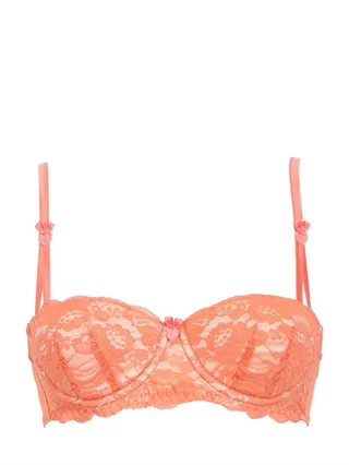 Mimi Holliday Techno Silk Lace Pushup Bra ($82) - A great lingerie collection should feature a wide range of colors. This coral push-up balcony bra is the best option for those looking for some extra oomph and va-voom!  (Photo: Mimi Holliday)