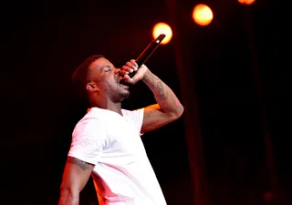 QUIET CONFIDENCE - There's no debating that Jay Rock is a beast on the mic. Rock was in the zone at STAPLES Center.&nbsp;(Photo: Earl Gibson/BET/Getty Images for BET)