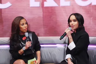 Listening to Zoe - &nbsp;(Photo: Bennett Raglin/BET/Getty Images)