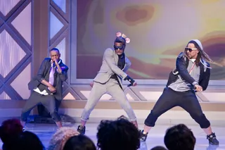 Three Cool Cats - The Rej3ctz hit the stage to perform their hit single &quot;Cat Daddy&quot;!&nbsp;(Photo: Darnell Williams/BET)