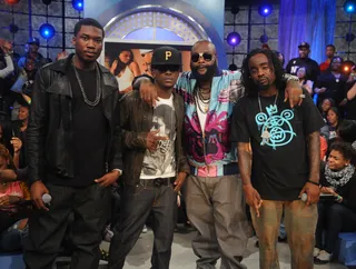 Maybach Music May 23, 2011 - Ross assembles the whole team for a special appearance on BET's 106 &amp; Park. Along with Meek Mill, Pill and Wale, Rick Ross makes an appearance to promote his new album, Maybach Music.(Photo by Brad Barket/PictureGroup)