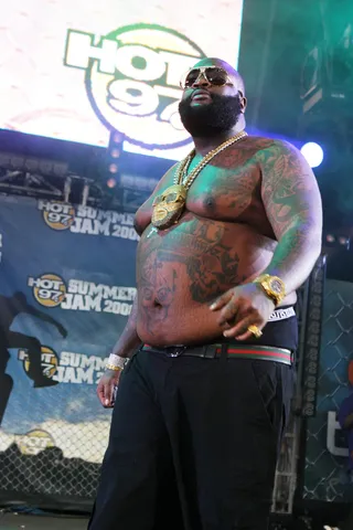 Summer Jammin'June 5, 2011 - Earlier this month, Rick Ross performs at the annual Hot 97 Summer Jam concert at Giants Stadium in New Jersey. Next stop? L.A.'s Shrine Auditorium for the BET Awards! Make sure you tune in on June 26 at 8P/7C. (Photo: PNP/WENN)