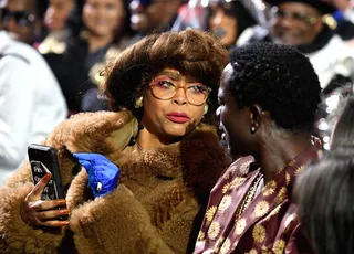 Erykah Badu and Michael Blackson on the 2017 Soul Train Awards.