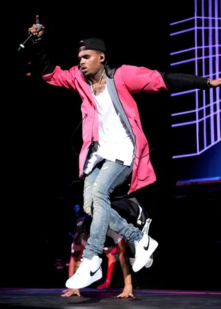 Transform Ya - Chris Brown turned out for the ladies and gave the women a double dose of R&amp;Bas he and his VA homeboy Trey Songz sang and rapped a few duets together as well.&nbsp;(Photo: Bryan Bedder/Getty Images for Power 105.1)