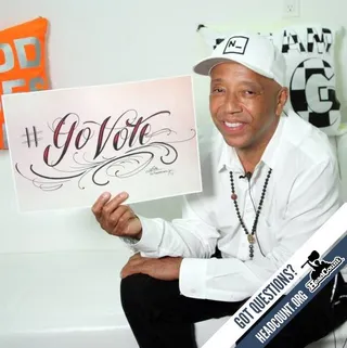 Russell Simmons - Russell Simmons&nbsp;encourages everyone to head to the polls.(Photo: HeadCount)