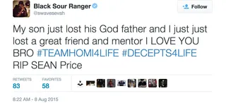 Black Sour Ranger - Price's loved ones are still reeling from the shock.